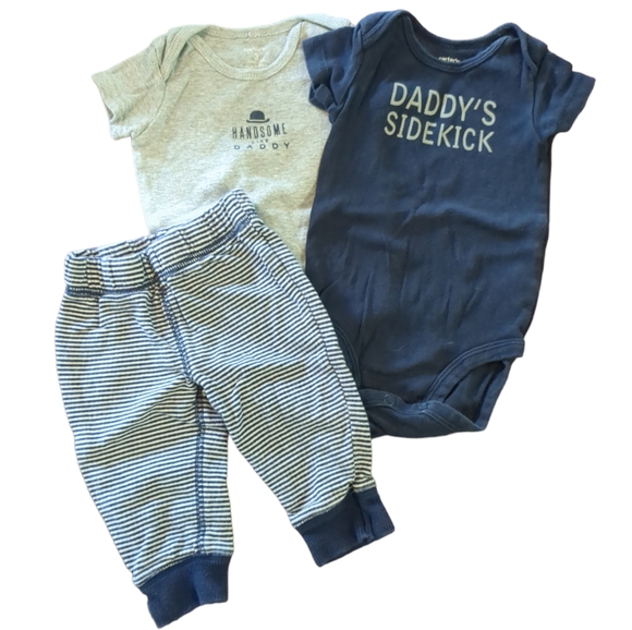 Carter's Other - CARTER'S 3 Piece Navy and Grey Boys Outfit Set